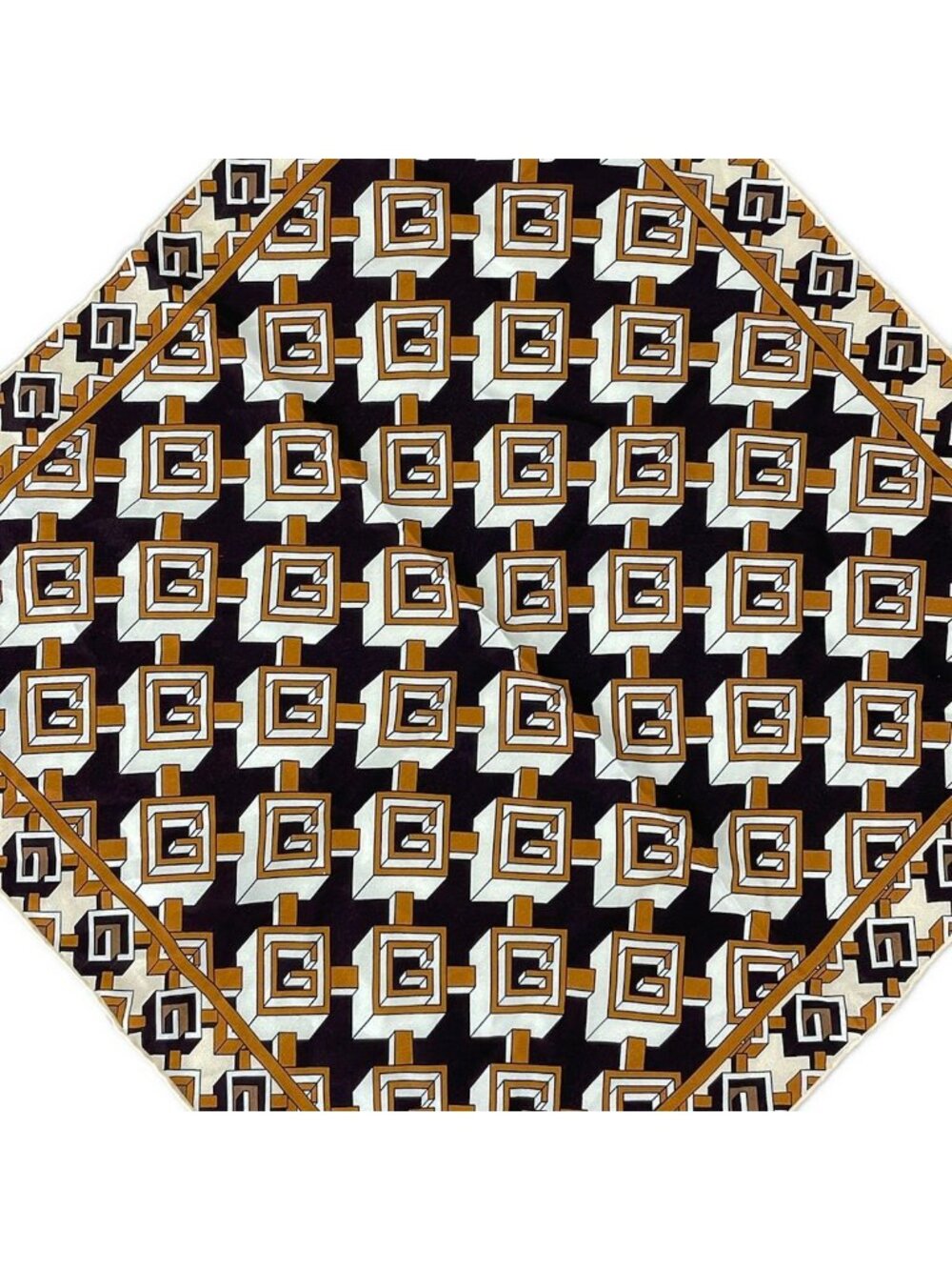 Gucci Scarf Dark Brown White Multi